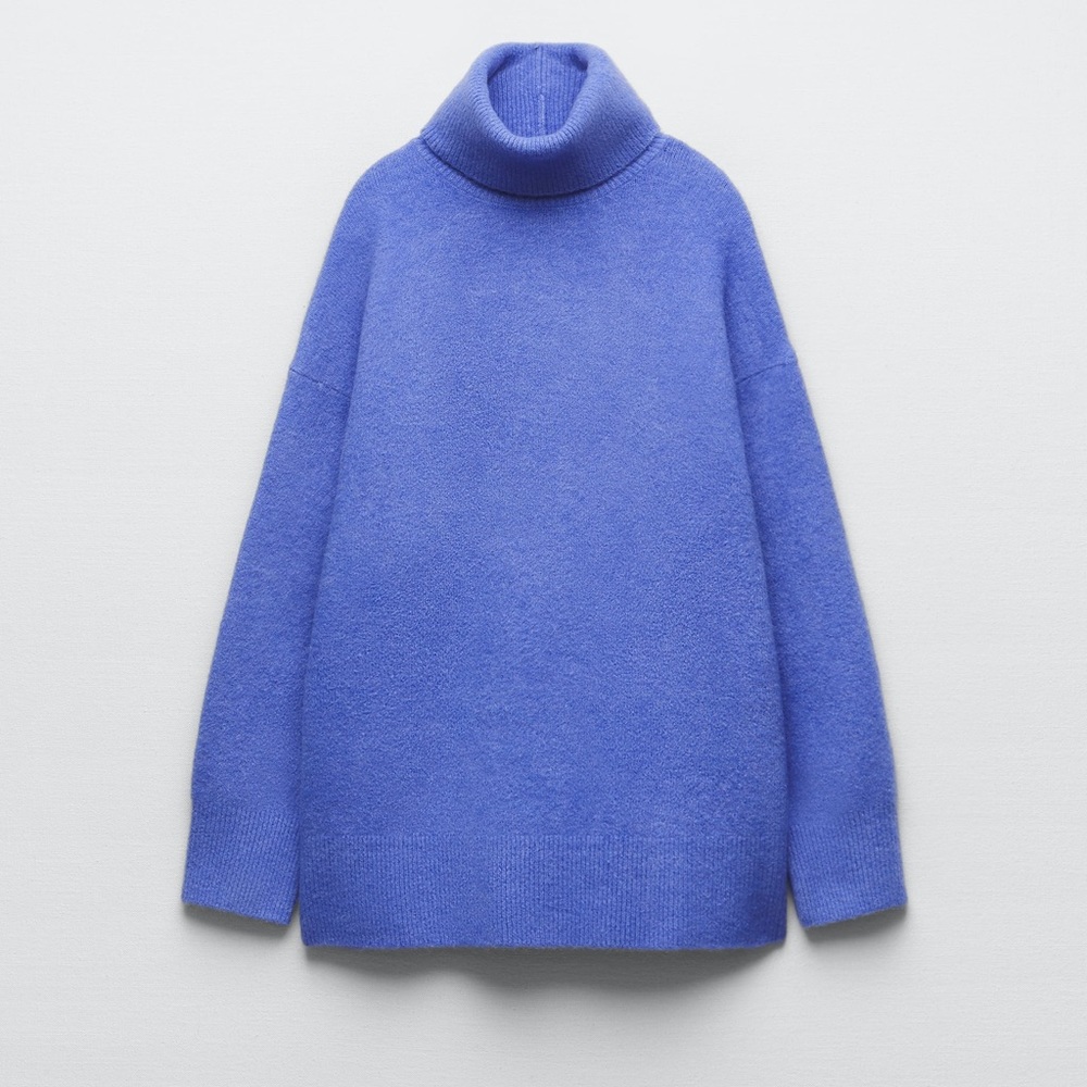 Zara Soft Oversized Knit Sweater in indigo